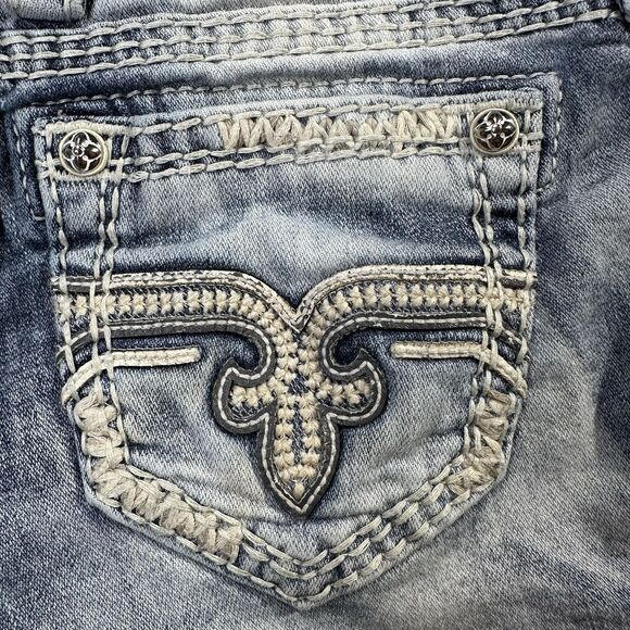 Rock Revival Women’s Size 24 Y2K Arlia Jean Shorts Distressed Vintage Style - Picture 9 of 16